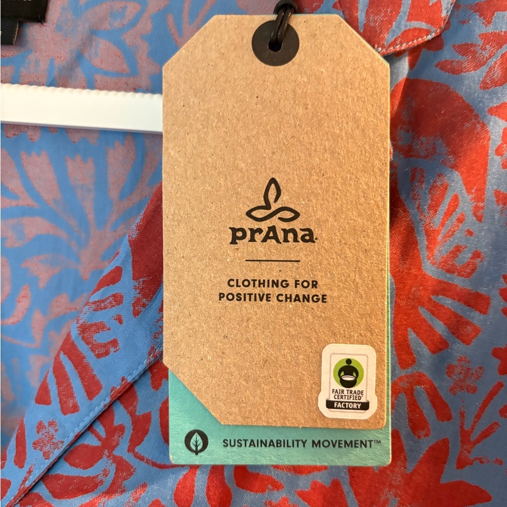 Prana Women's Vibrant Blue and Red Blouse - Picture 5 of 5